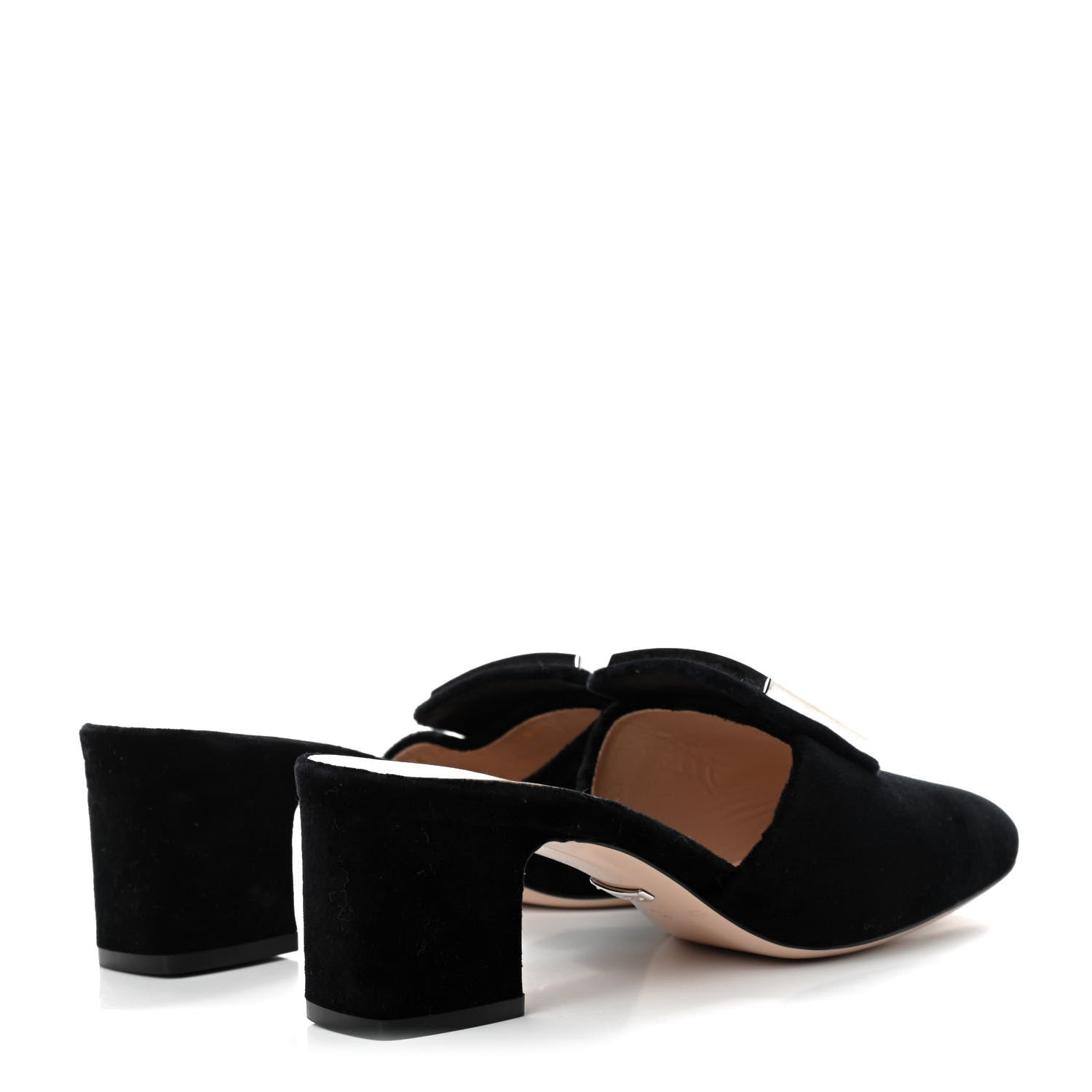Gucci Velvet Crystal Square G Madelyn Mules 37 Black 4 of 11