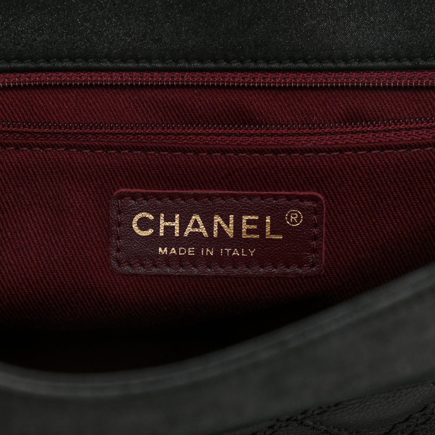 Calfskin Quilted Flap Black
