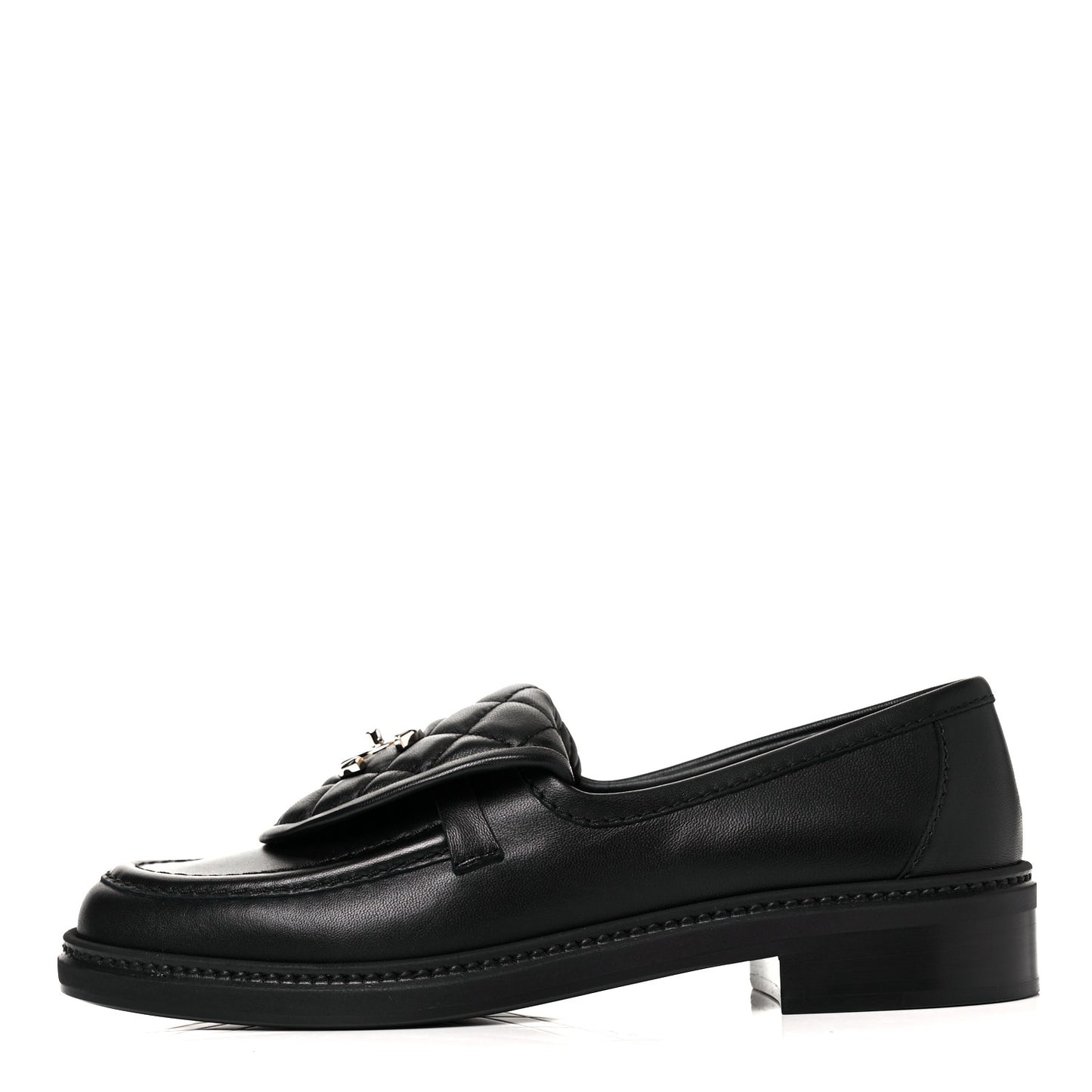 Lambskin Quilted CC Turnlock Loafers 37.5 Black