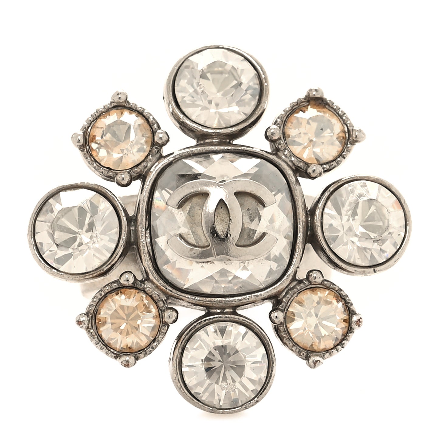 Crystal CC Ring 5.5 Silver