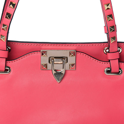 Valentino Garavani Vitello Small Rockstud Tote Deep Rose 10 of 11