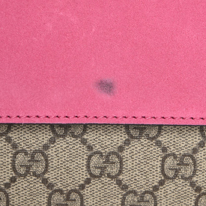 Gucci GG Supreme Monogram Suede Pierced Heart Embroidered Medium Dionysus Shoulder Bag Beige Ebony Pink Tropical Flower 9 of 10