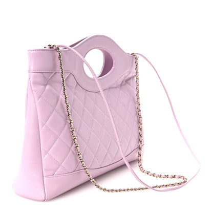 Chanel Shiny Lambskin Quilted 31 Shopping Bag Light Purple 3 of 10