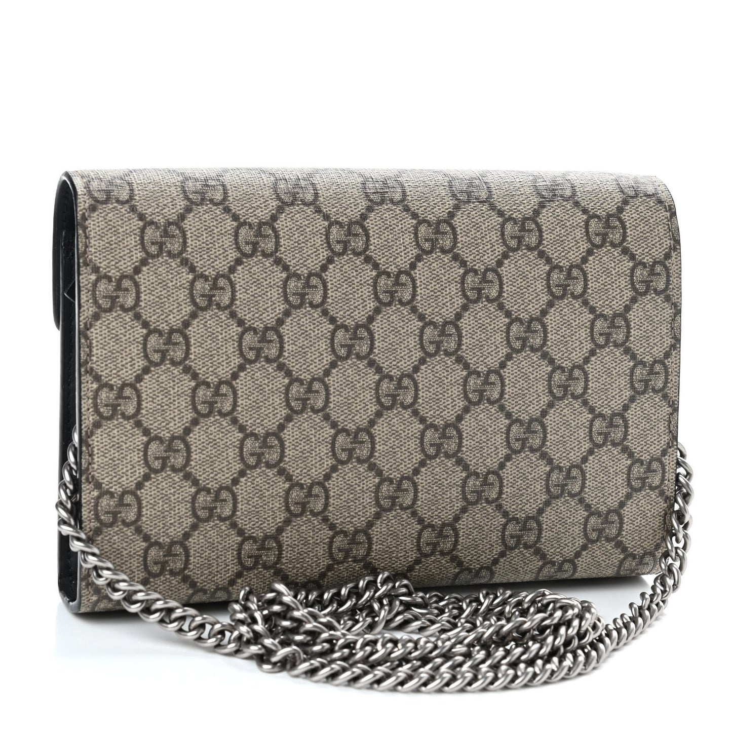 GG Supreme Monogram Mini Dionysus Chain Wallet Beige Black