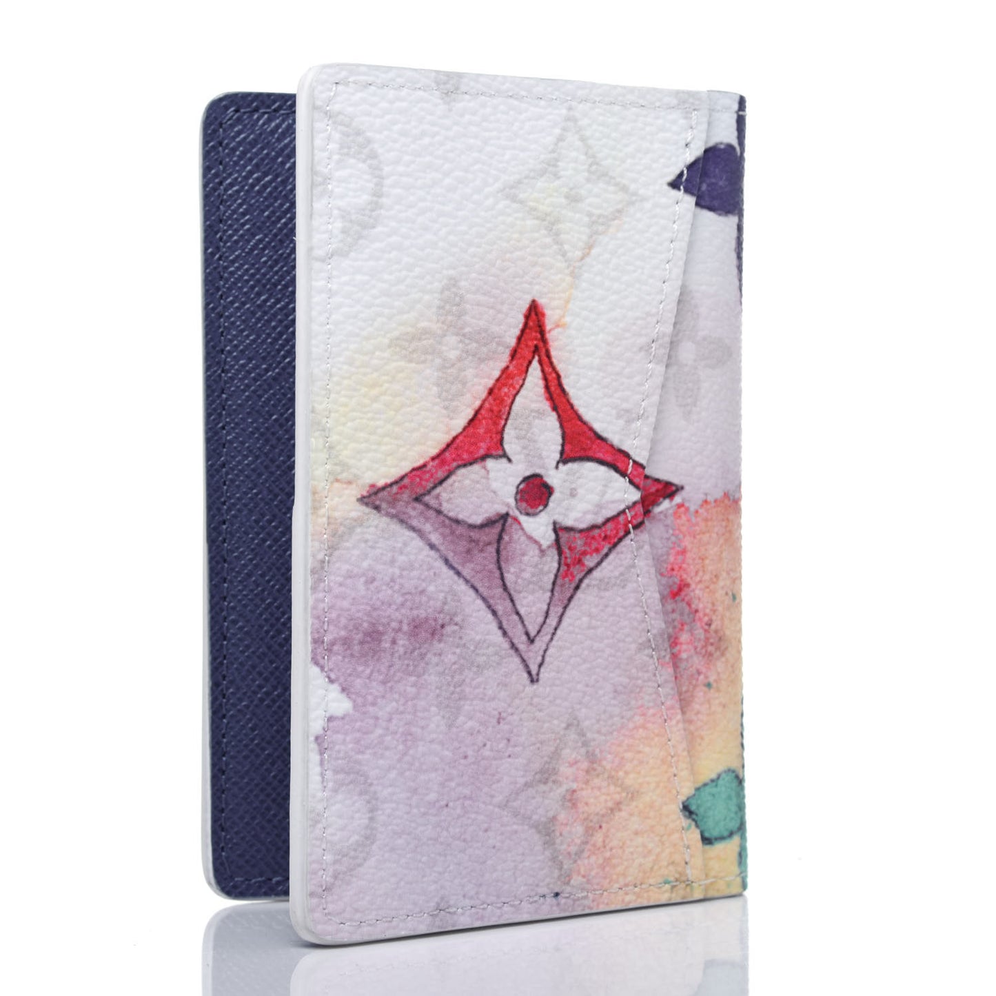 Monogram Watercolor Pocket Organizer NM Multicolor
