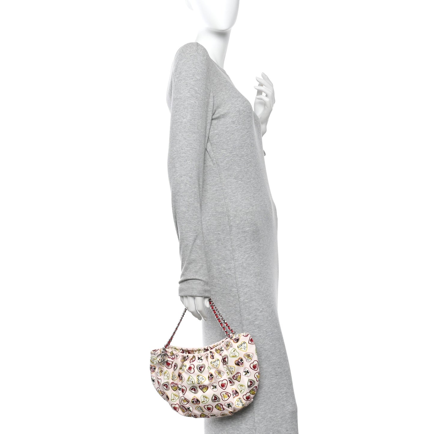 Canvas Coco Hearts Shoulder Bag Pink