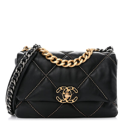 Chanel Lambskin Chain Quilted Medium Chanel 19 Flap Black 1 of 10