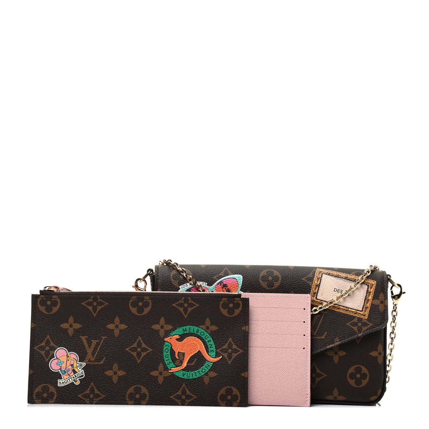 Monogram My LV World Tour Pochette Felicie Chain Wallet Rose Ballerine