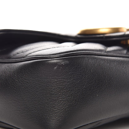 Gucci Calfskin Matelasse Super Mini GG Marmont Shoulder Bag Black 8 of 9