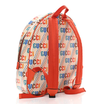 Gucci Coated Canvas Logo Star Print Childrens Dome Backpack Beige Multicolor Vibrant Orange 2 of 10