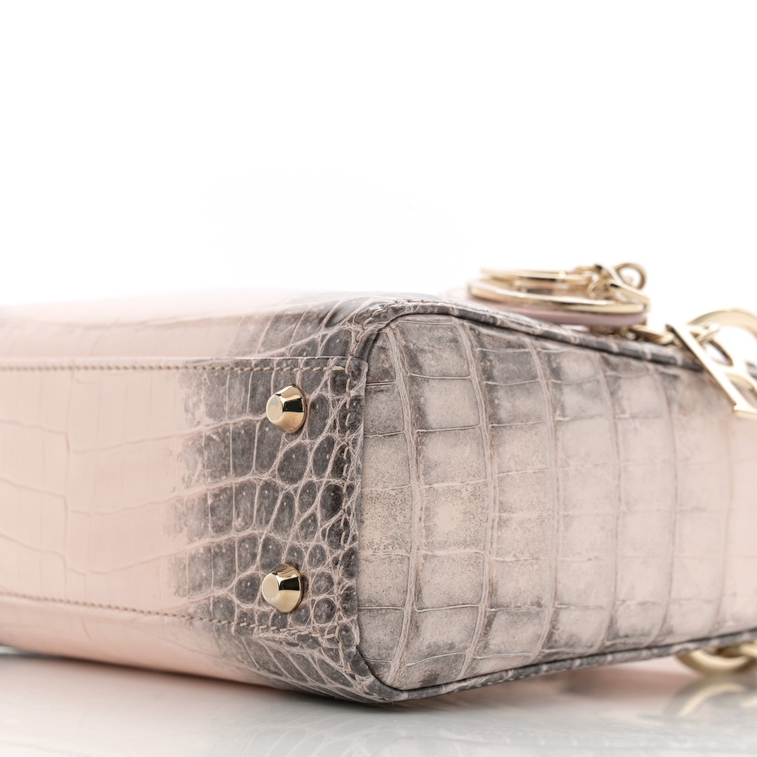 Christian Dior Niloticus Crocodile Himalaya Mini Lady Dior Rose