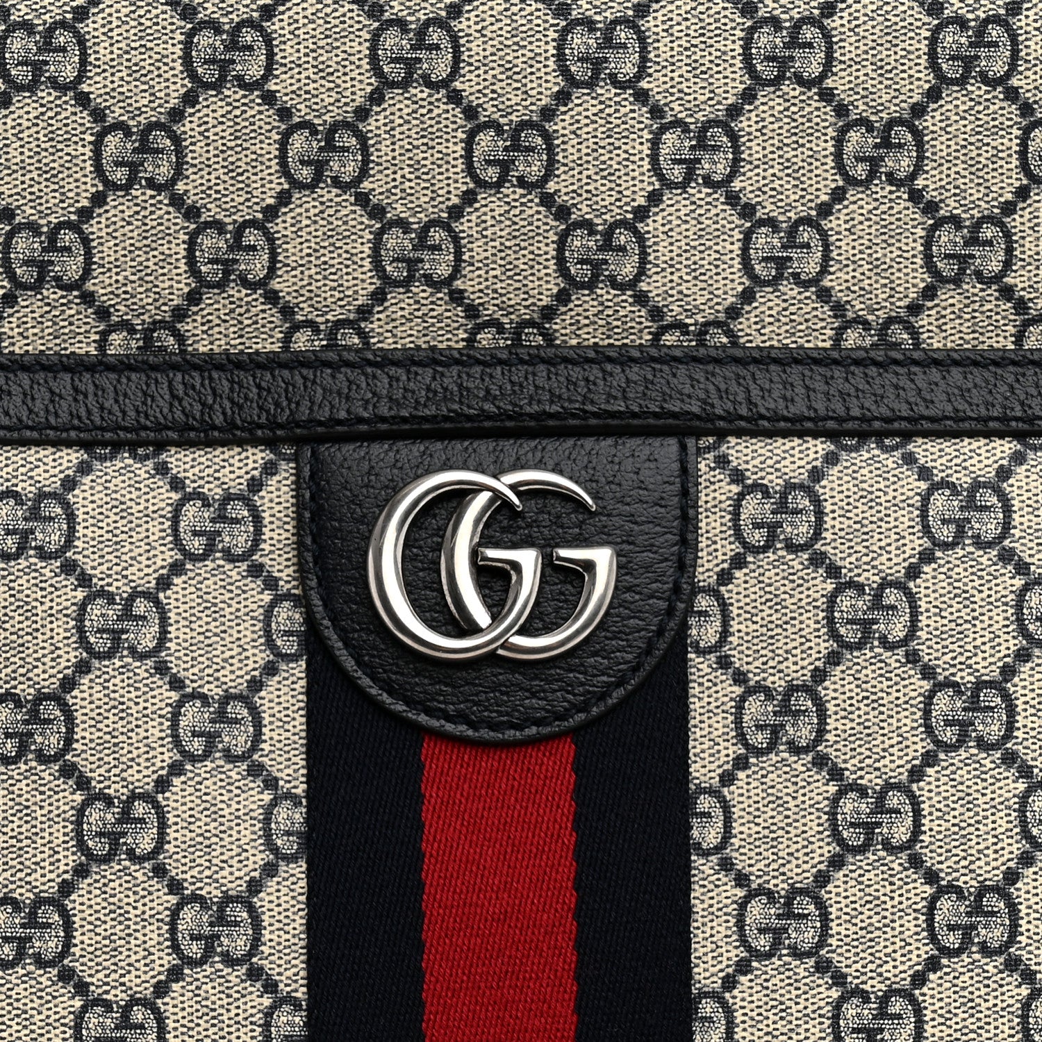 Gucci GG Supreme Monogram Web Savoy Garment Bag Beige Blue 8 of 10