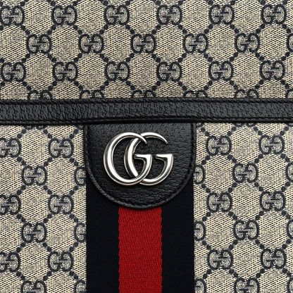 Gucci GG Supreme Monogram Web Savoy Garment Bag Beige Blue 8 of 10