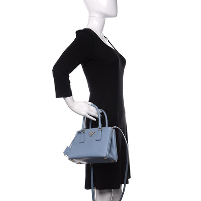 Prada Saffiano Mini Galleria Double Zip Tote Astrale 3 of 9