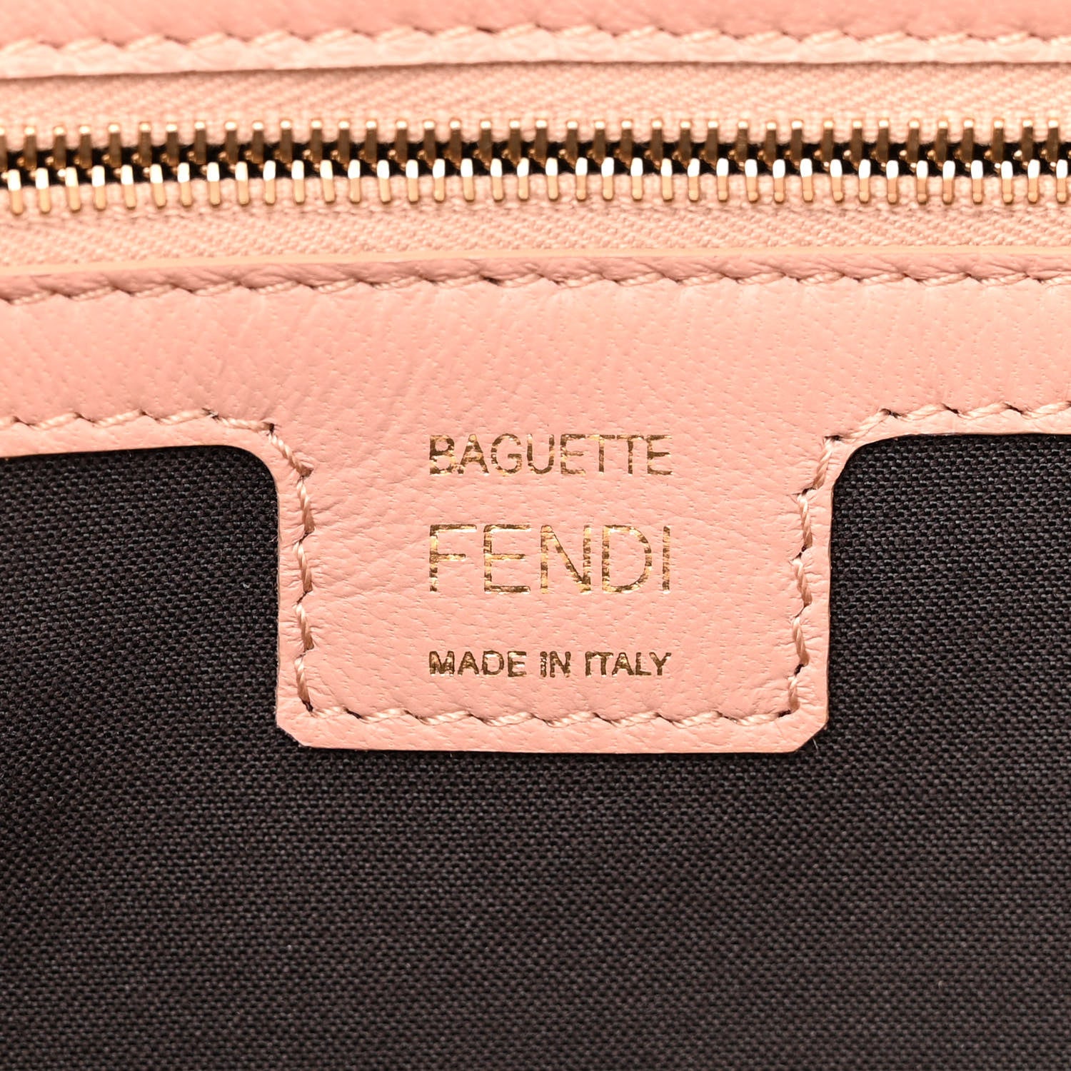 Fendi Nappa FF 1974 Embossed Baguette Rosa Bourbon 6 of 12