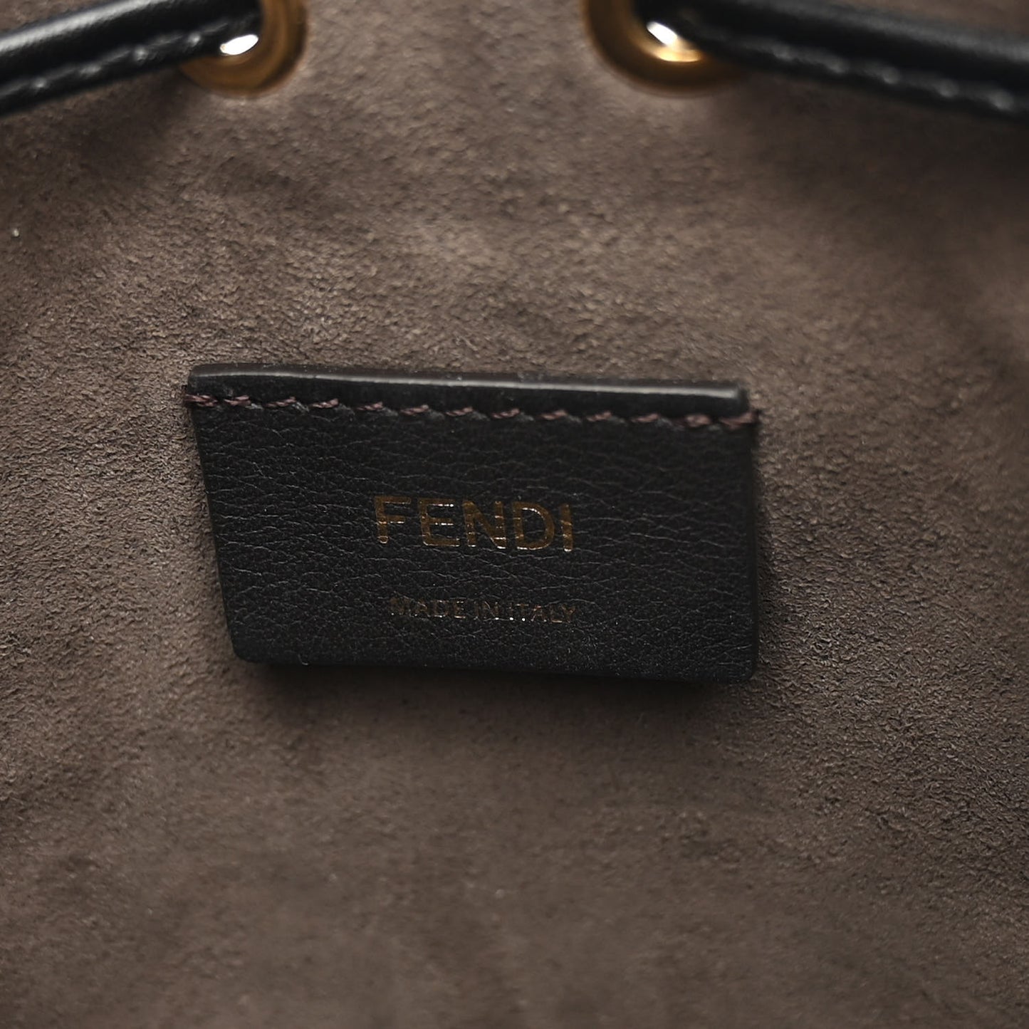 Vitello Liberty F is Fendi Bi-Color FF 1974 Embossed Mini Mon Tresor Bucket Bag Maya Black