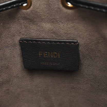 Fendi Vitello Liberty F is Fendi Bi-Color FF 1974 Embossed Mini Mon Tresor Bucket Bag Maya Black 6 of 10