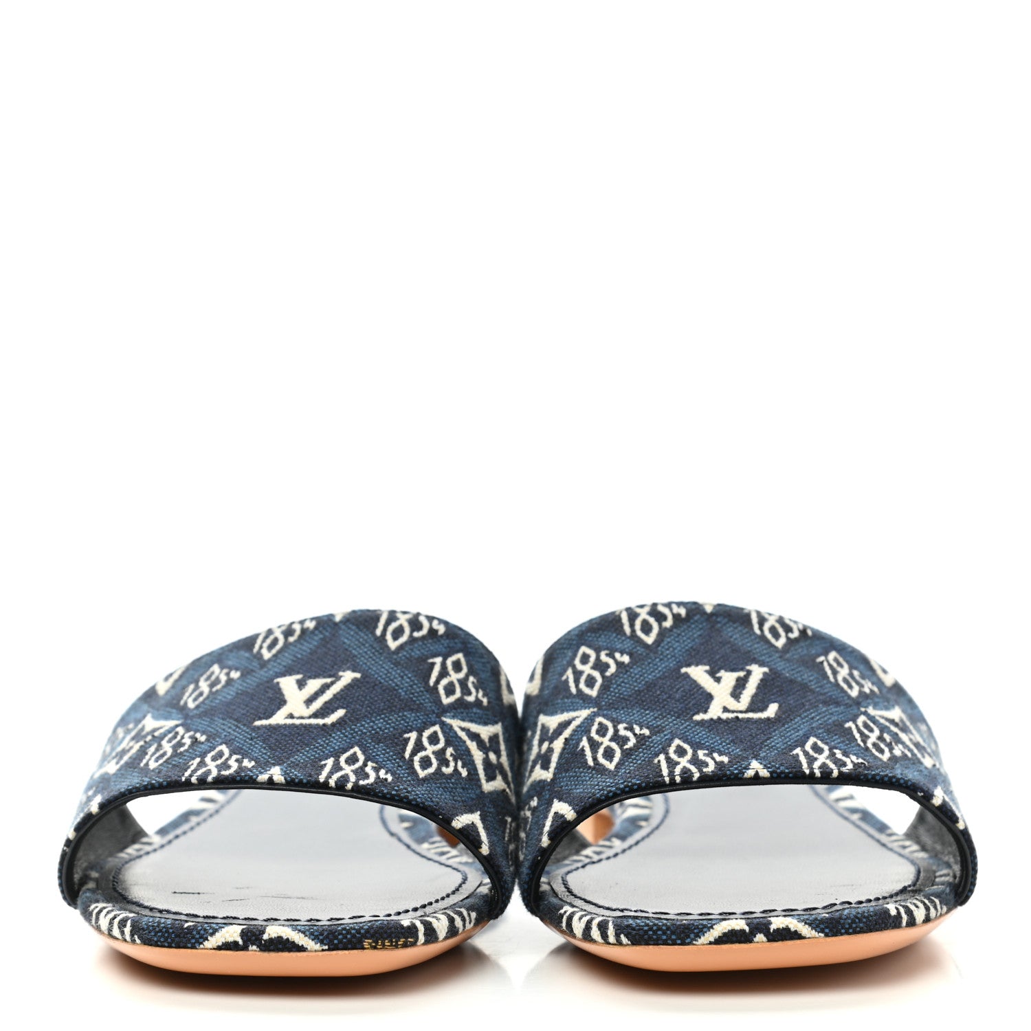 Louis Vuitton Jacquard Since 1854 Lock It Flat Mule 36.5 Blue 2 of 9