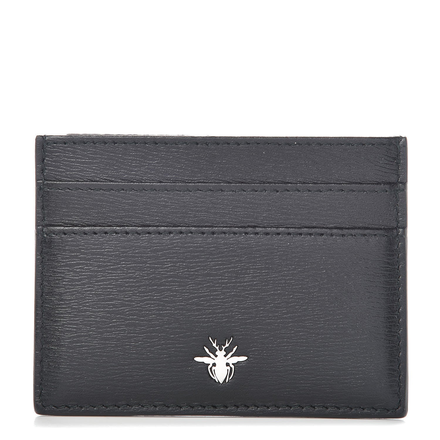 Christian Dior Calfskin Bee Signature Card Holder Black 1 of 9
