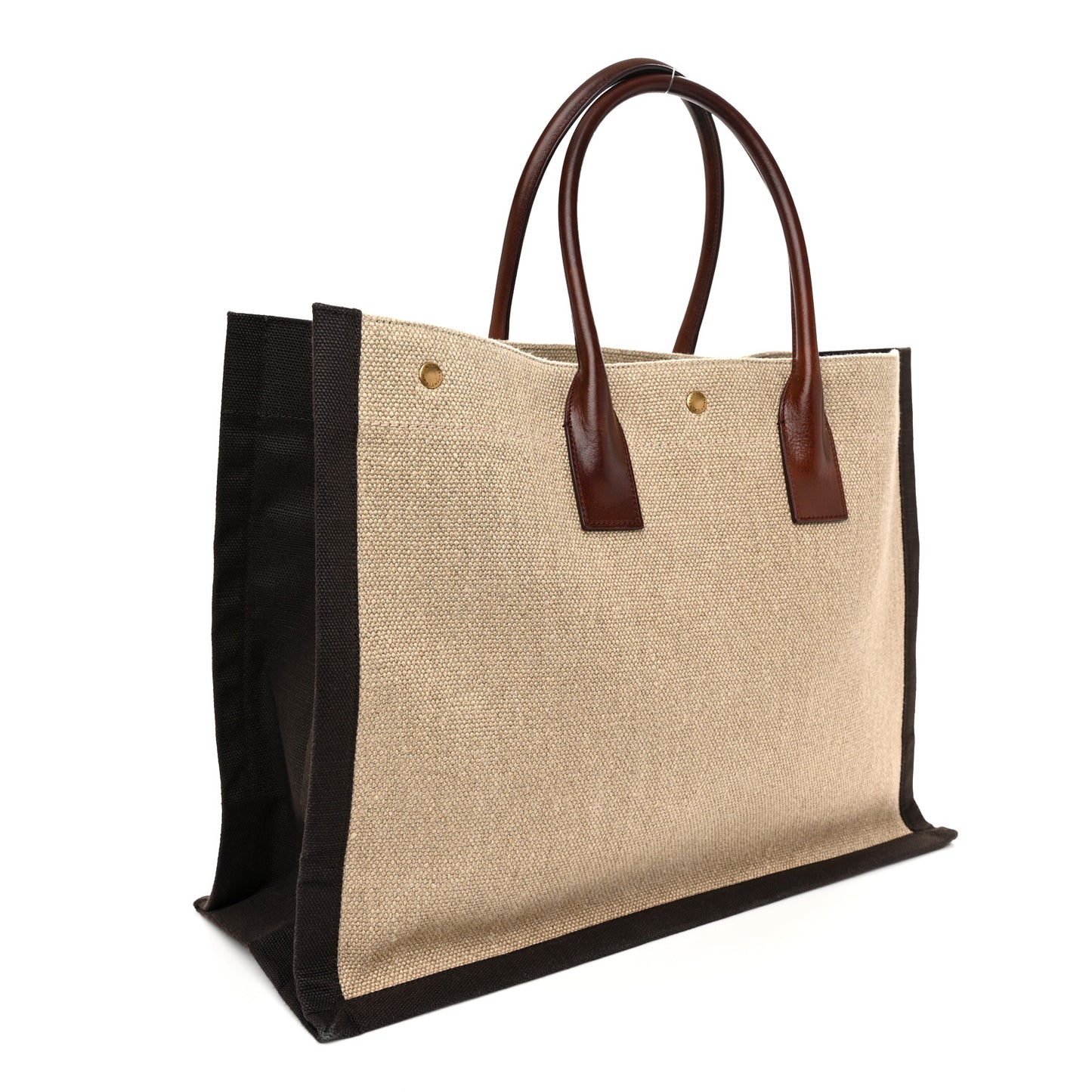 Linen Calfskin Rive Gauche Tote Natural