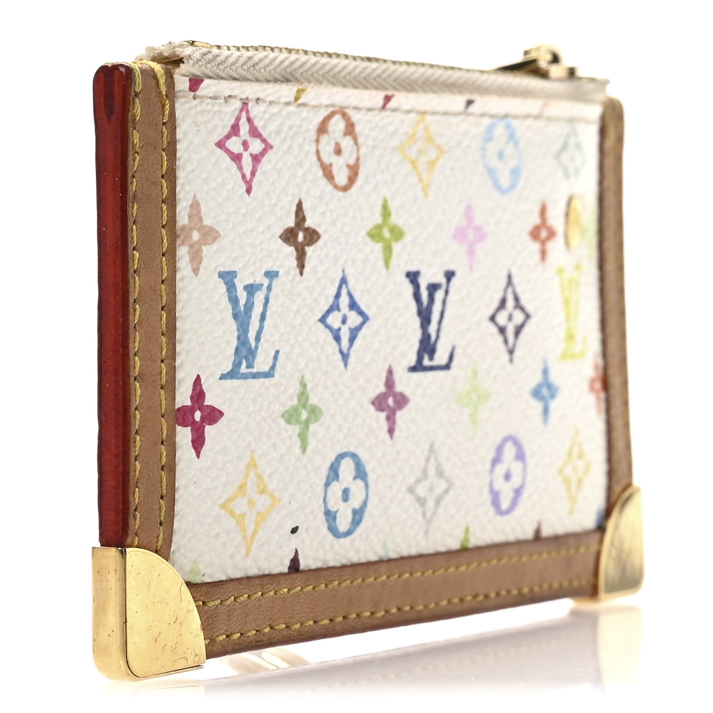 Monogram Multicolor Key Pouch White