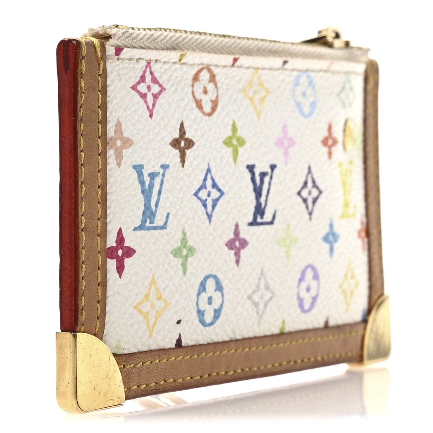 Louis Vuitton Monogram Multicolor Key Pouch White 3 of 7