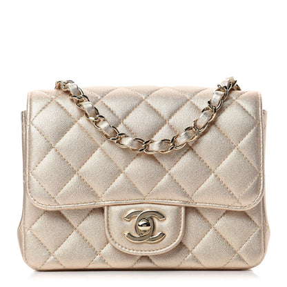 Chanel Metallic Lambskin Quilted Mini Square Flap Gold 1 of 10