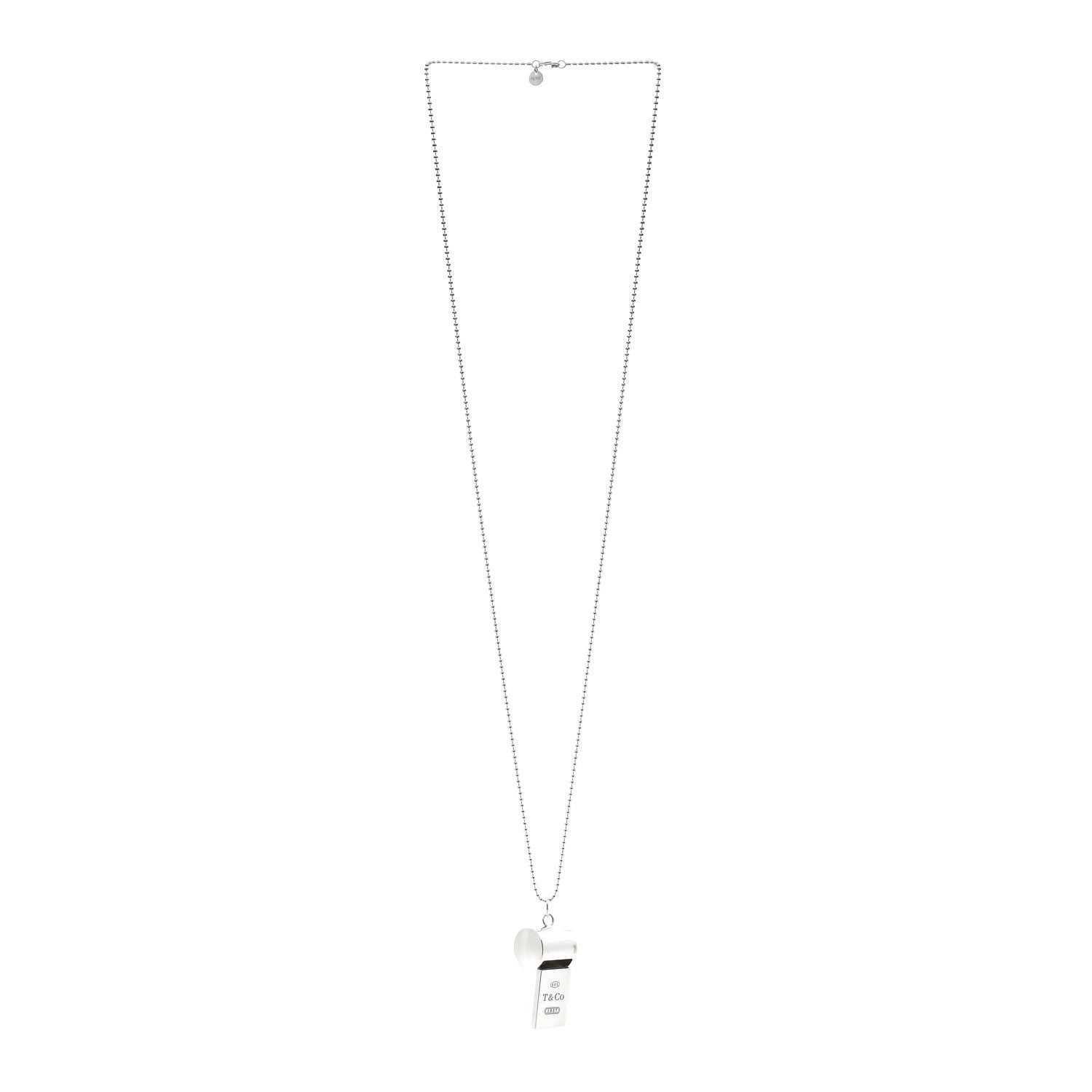 Tiffany Sterling Silver 1837 Whistle Pendant Necklace 3 of 4