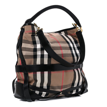 Burberry House Check Bridle Calfskin Medium Gosford Hobo Black 3 of 20