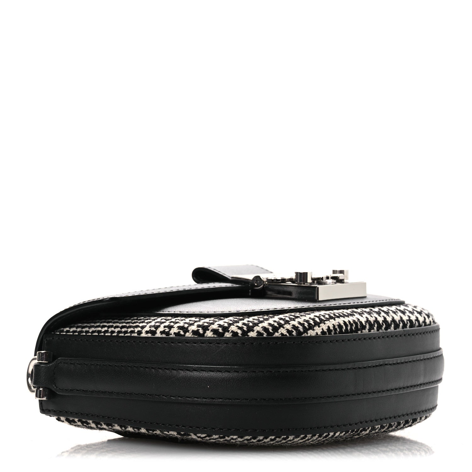 MCM Calfskin Houndstooth Mini Patricia Belt Bag Black White 4 of 12