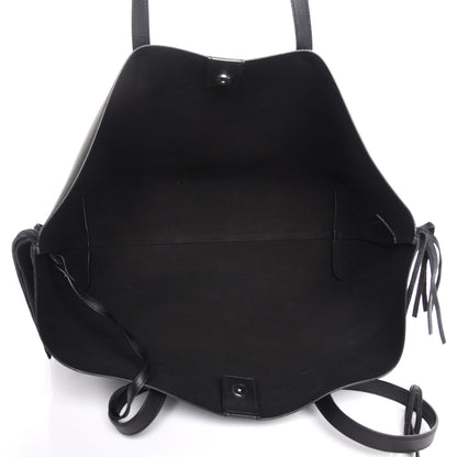 Saint Laurent Calfskin Large Fringe Shopping Tote Black 6 of 9