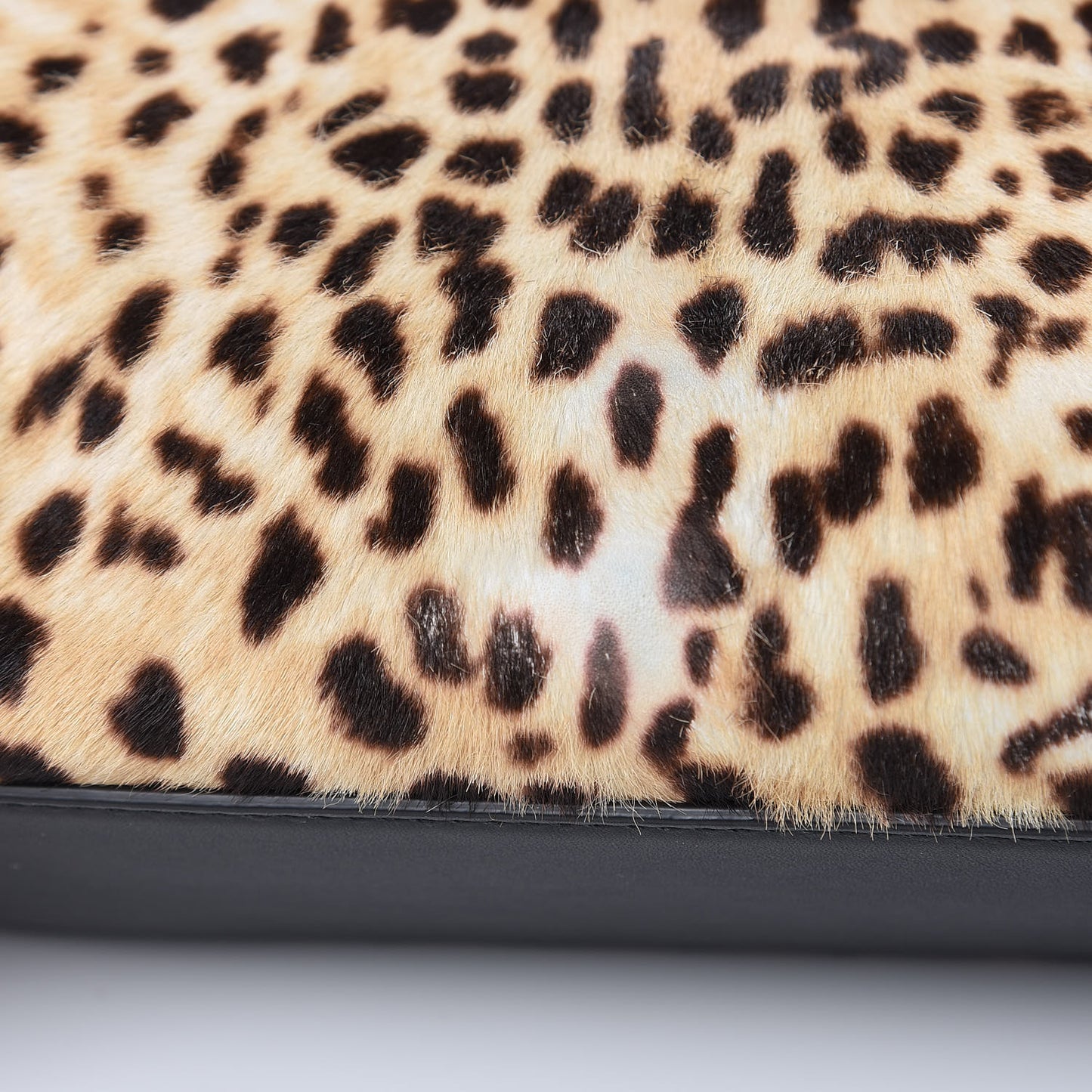 Calf Hair Bamboo Web Leopard Print Mini Nymphaea Top Handle Bag