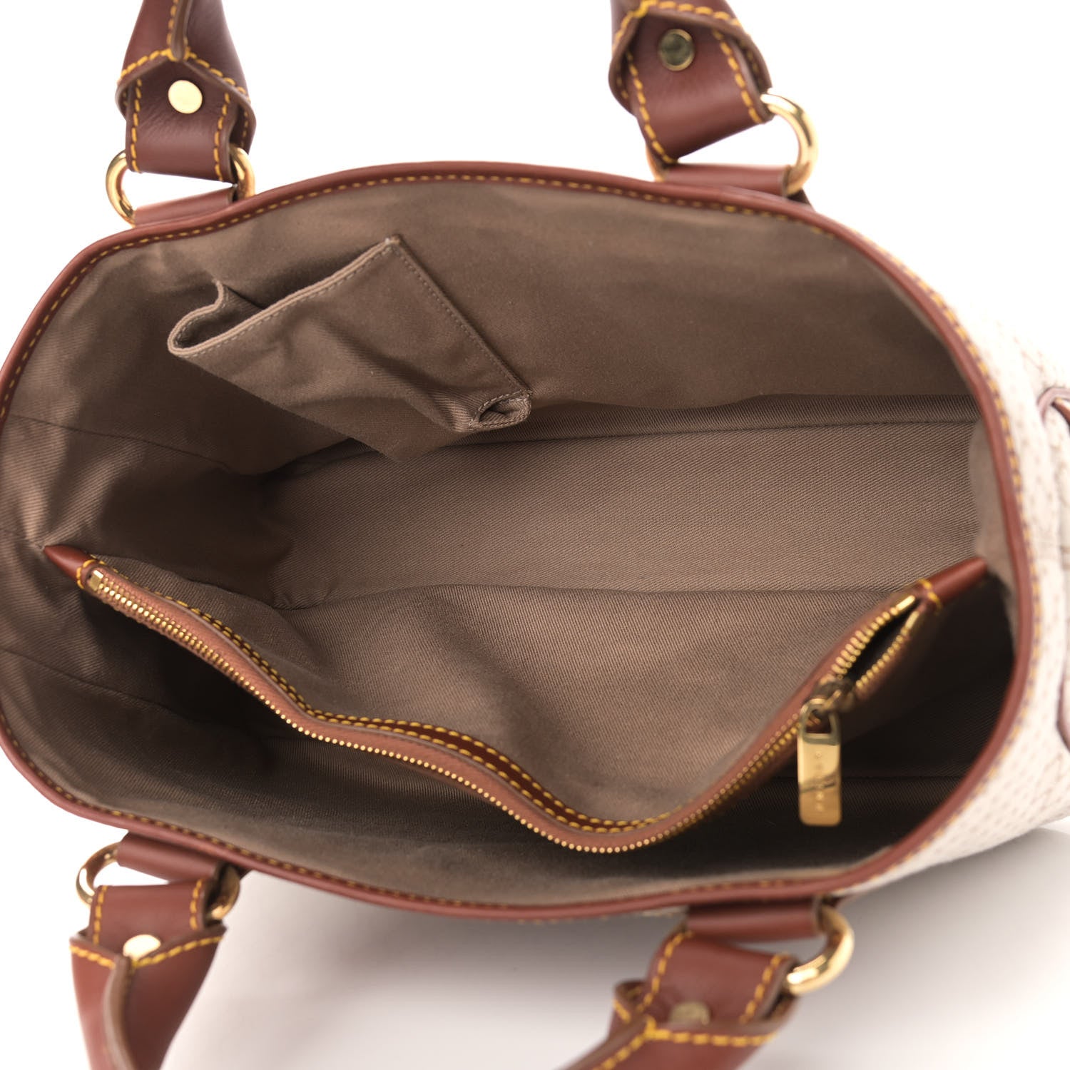 Celine Canvas Calfskin Boogie Satchel Khaki 5 of 10