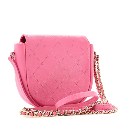 Chanel Goatskin Stitched Casual Trip Messenger Flap Pink 3 of 11