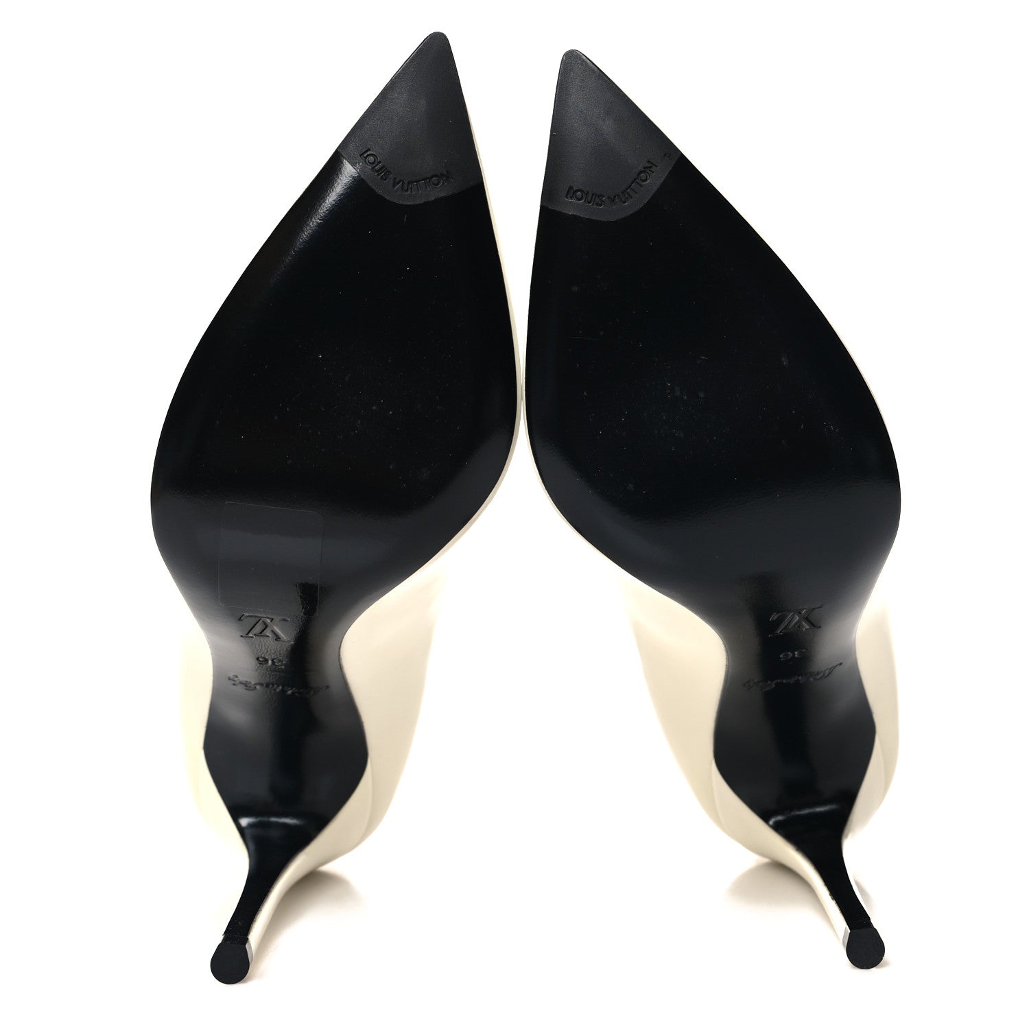 Louis Vuitton Monogram Patent Call Back Pumps 36 White 5 of 10