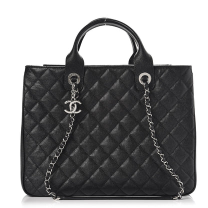 Chanel Caviar Quilted Large Urban Companion Top Handle Shopping Tote Black 1 of 8