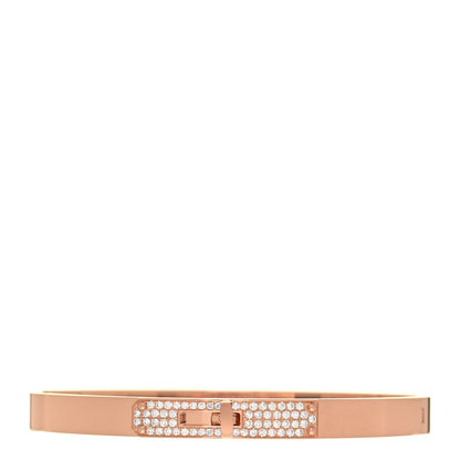 Hermes 18K Rose Gold Diamond PM Kelly Pave Bracelet SH 1 of 4