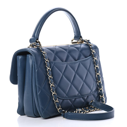 Chanel Lambskin Quilted Small Trendy CC Flap Dual Handle Bag Blue 2 of 4