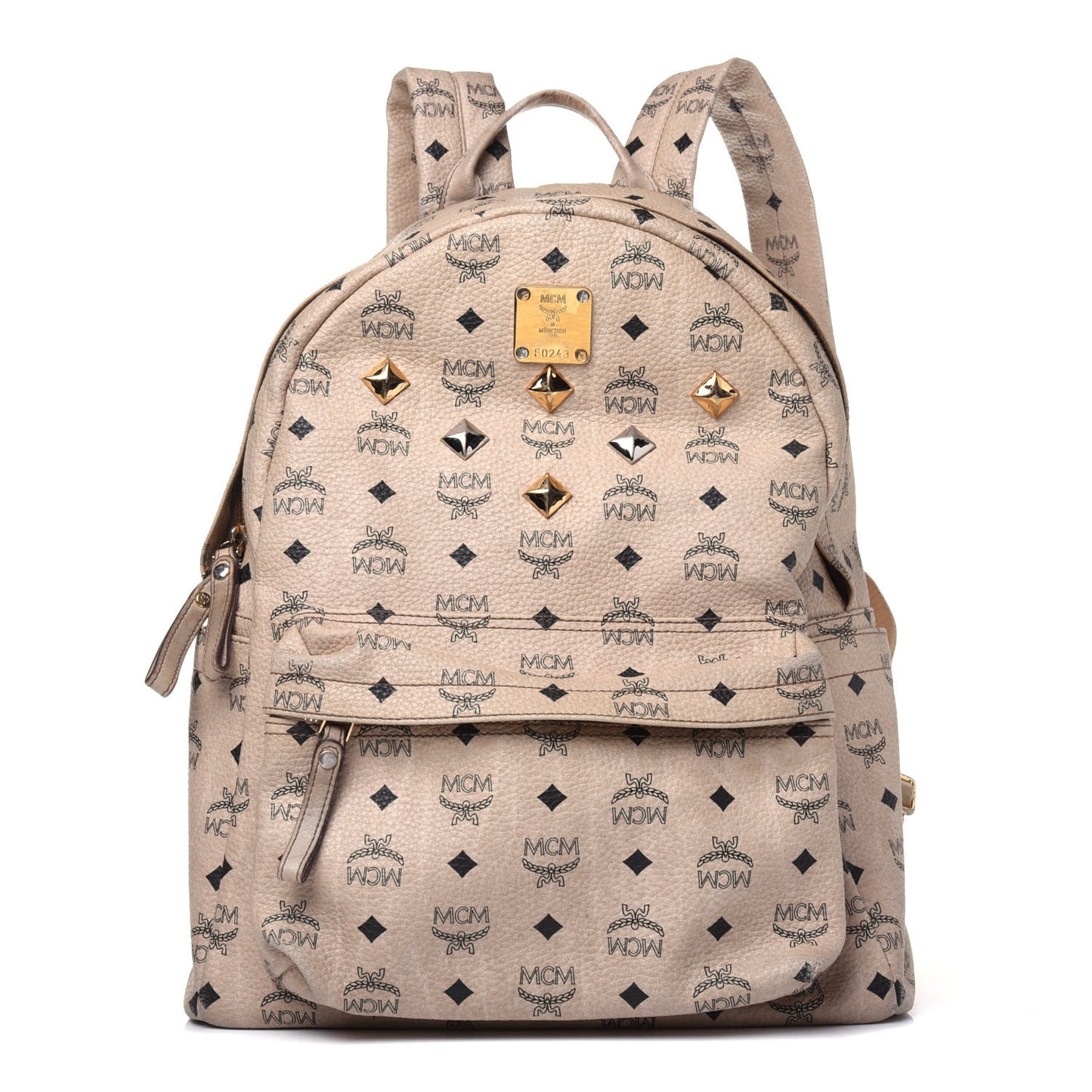 Visetos Medium Sprinkle Stud Stark Backpack Beige
