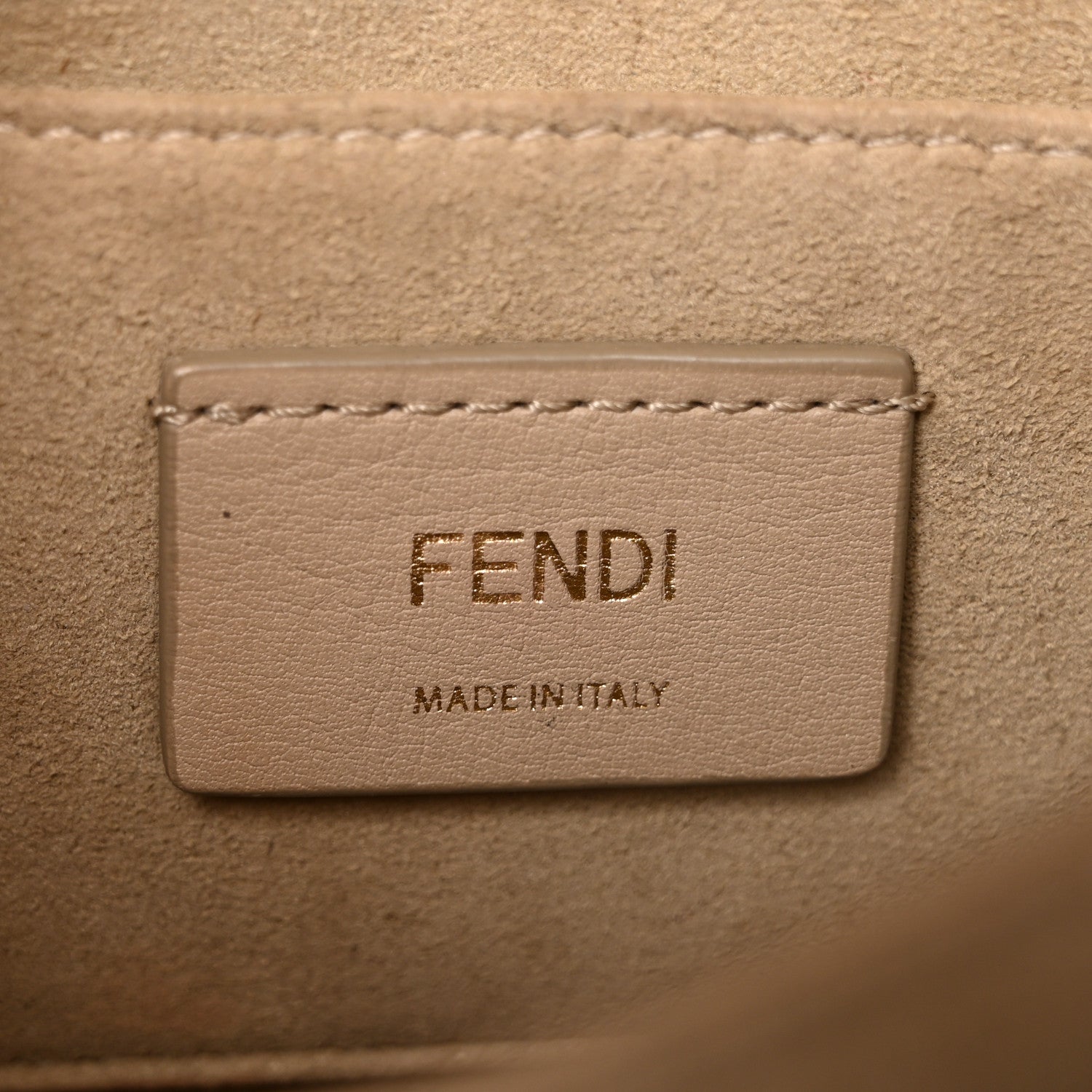 Fendi Vitello Liberty Bi-Color FF 1974 Embossed Small Kan U Shoulder Bag Maya Black 6 of 14