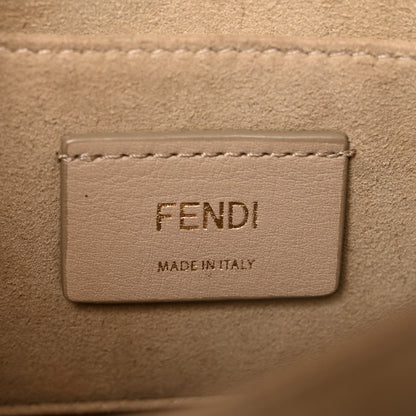 Fendi Vitello Liberty Bi-Color FF 1974 Embossed Small Kan U Shoulder Bag Maya Black 6 of 14