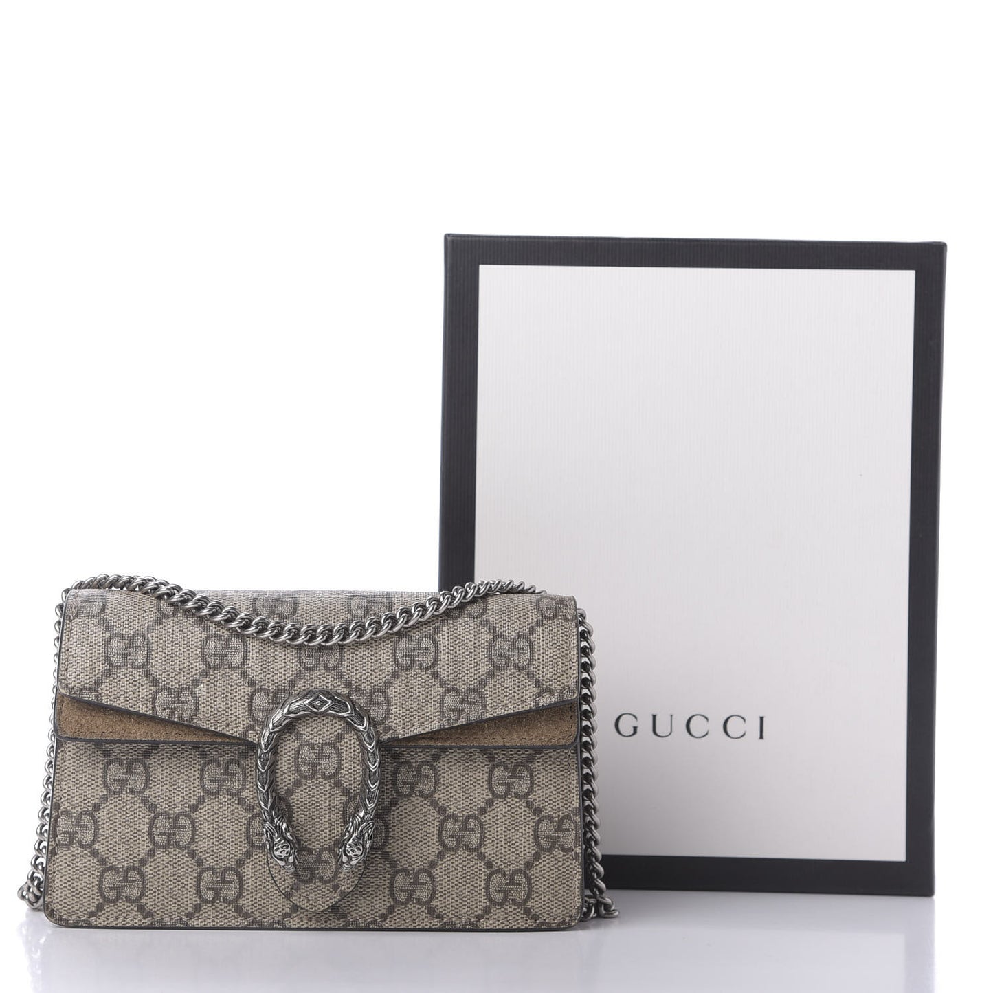 GG Supreme Monogram Super Mini Dionysus Shoulder Bag Taupe
