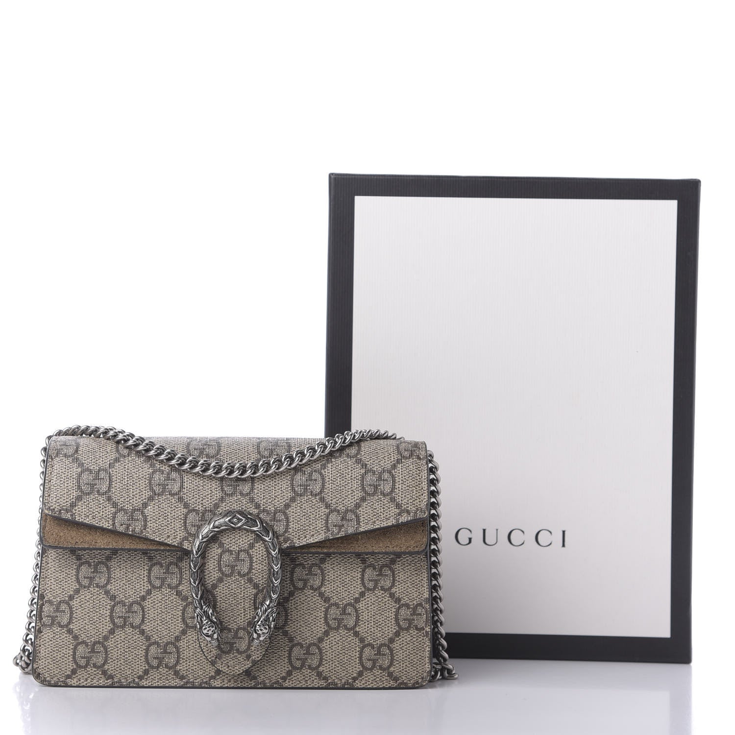 Gucci GG Supreme Monogram Super Mini Dionysus Shoulder Bag Taupe 9 of 9