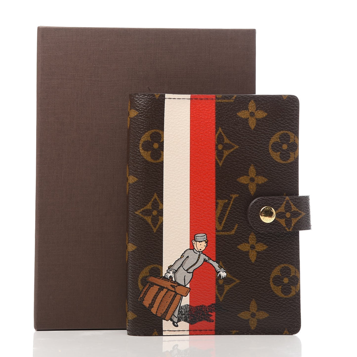 Monogram Groom Small Ring Agenda Cover Red