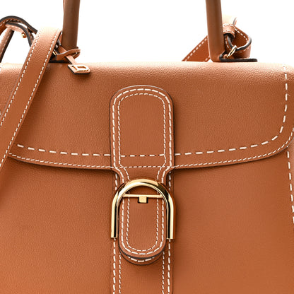 Delvaux Grained Calfskin Rodeo Surpique MM Brillant Satchel Vegetal Ivory 8 of 10