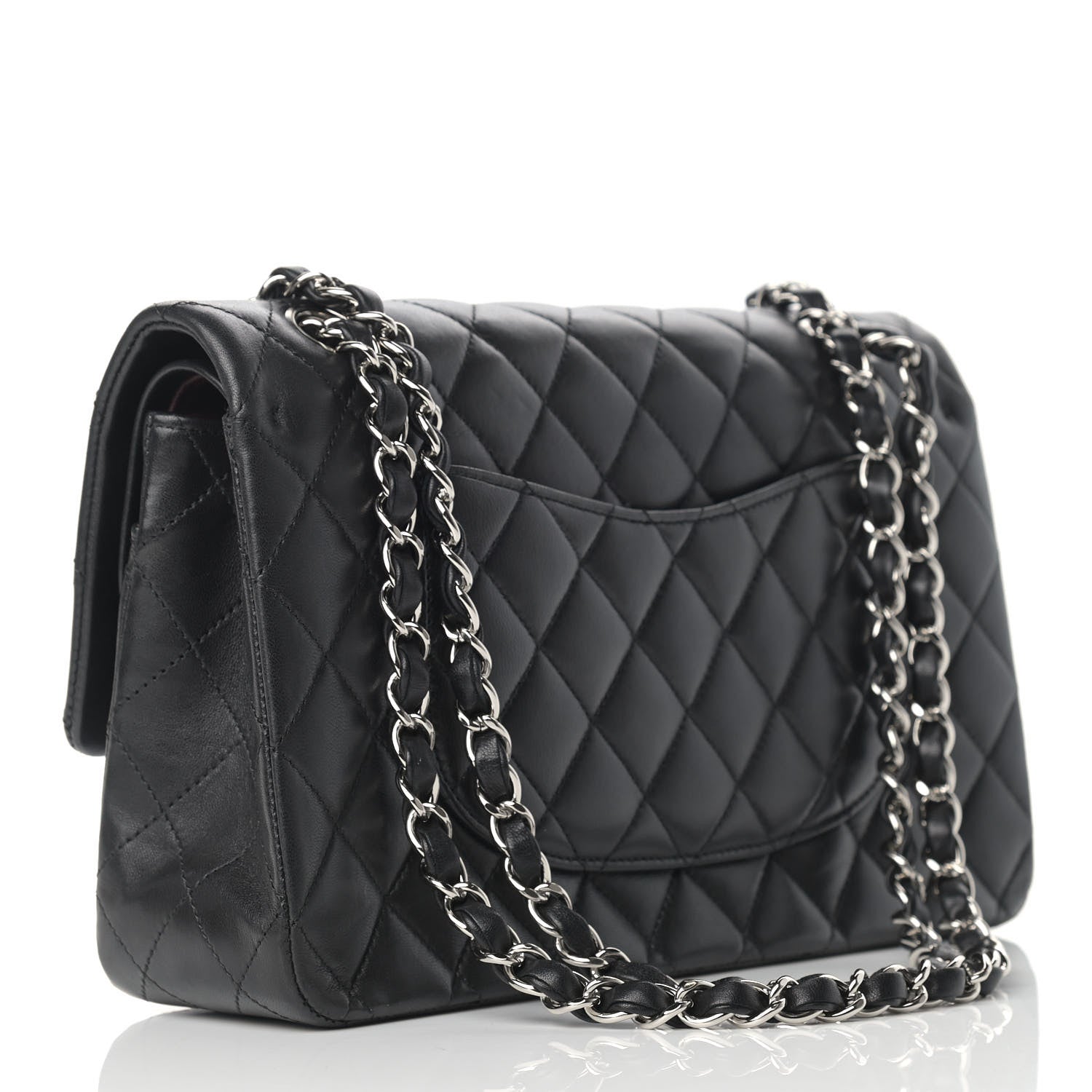 Chanel Lambskin Quilted Medium Double Flap Black 2 of 15