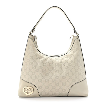 Gucci Guccissima Medium Lovely Heart Hobo Off White 1 of 10