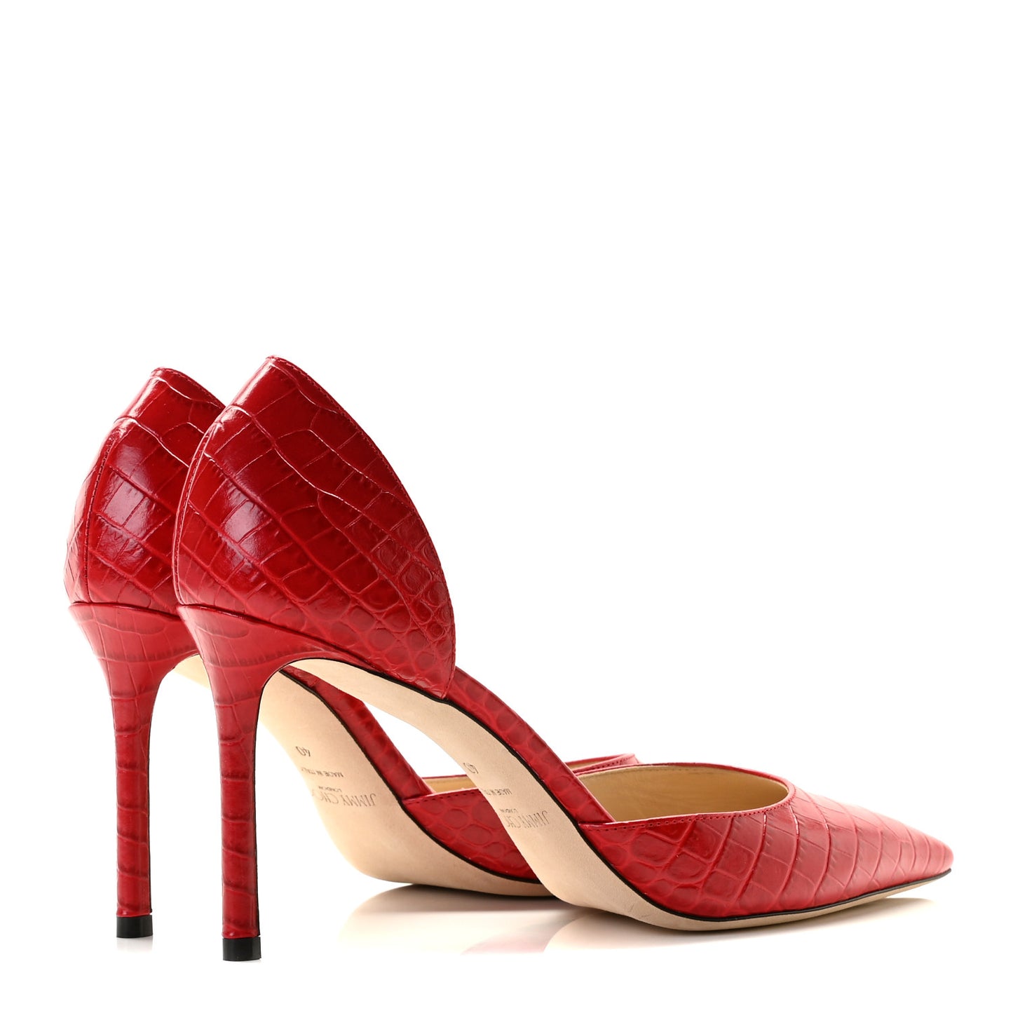 Calfskin Crocodile Embossed Pumps 40