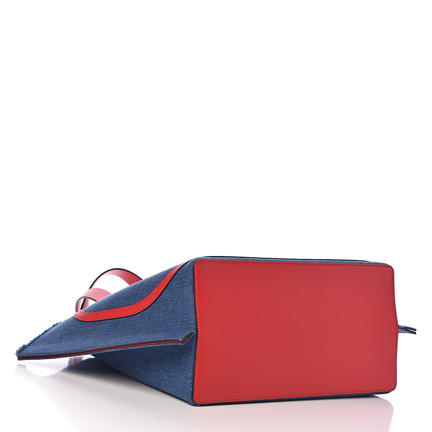 Valentino Garavani Denim Small Escape Tote Blue Red 5 of 11