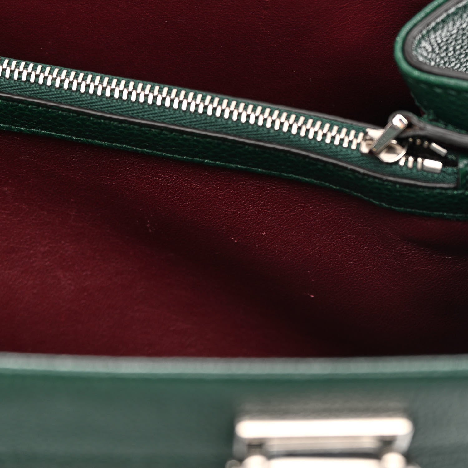 Gucci Grainy Calfskin Small Zumi Top Handle Bag Vintage Green 16 of 22